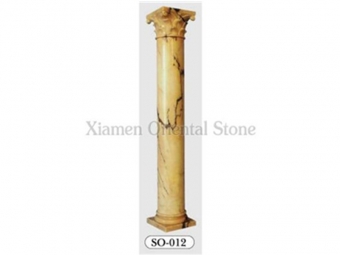 продажа декоративной колонны из натурального желтого мраморного камня для продажи 